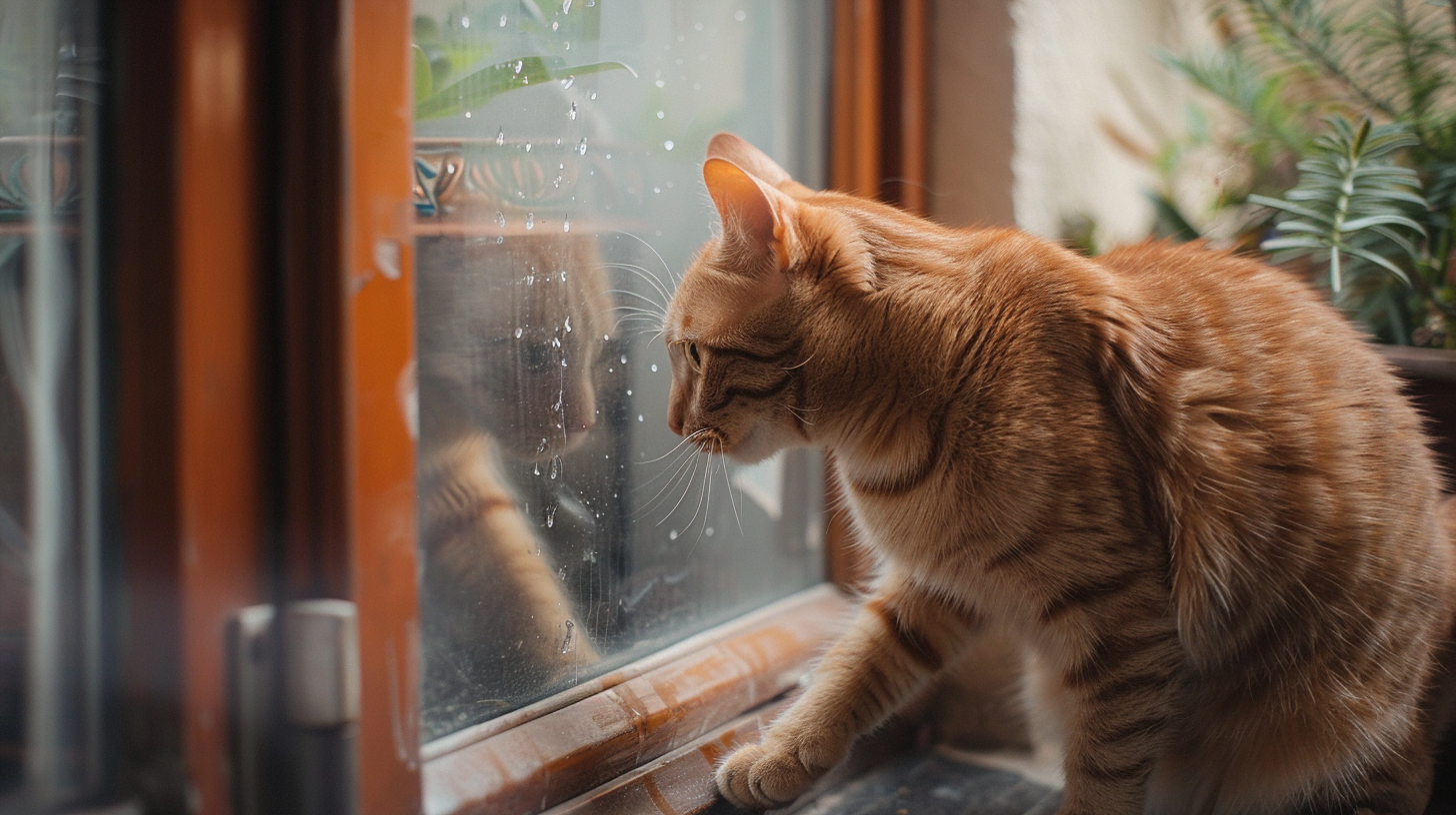 cat scratching at door in order to get to another room