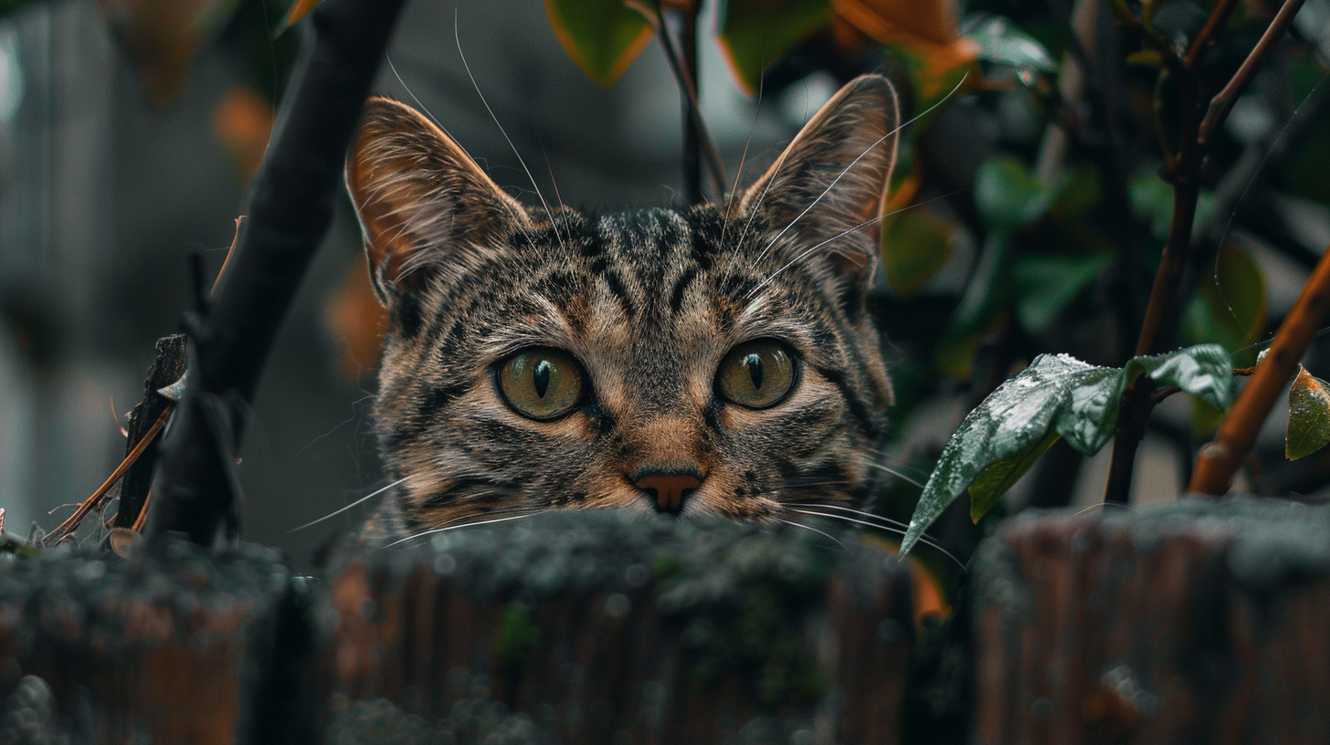 Cat discovering his new environmment
